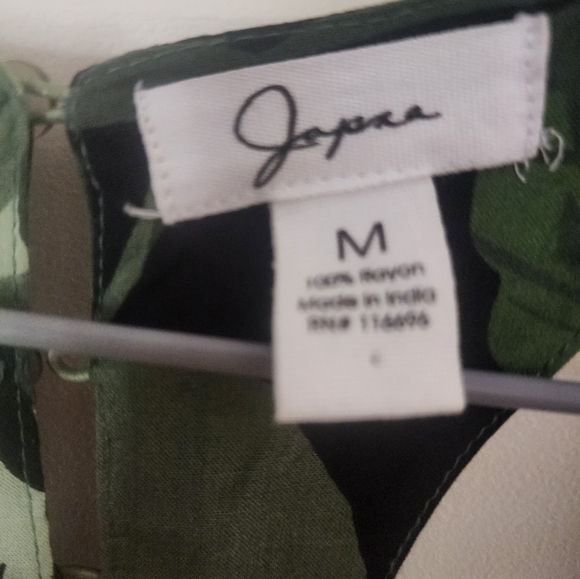 NWT.Japna Womens Sleeveless Halter Maxi Dress Size.MGreen Shirred Waist Tropical - Picture 5 of 7